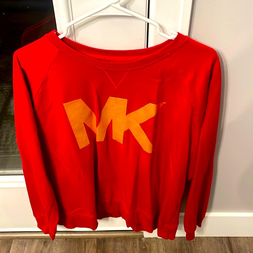 Womens Michael Kors Red Sweatshirt Size XL. Worn one time